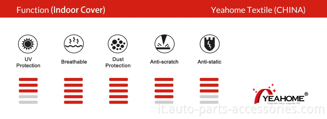 Coperchio di sensazione morbida elastica personalizzata traspirante per auto a prova di polvere